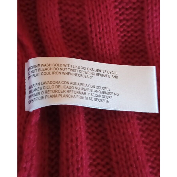 CAROLYN TAYLOR Red Open Mixed Knit Cardigan Womens 1X Long Sweater Holiday Color - Picture 6 of 7